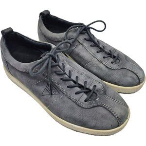 Ecco Soft 1 Suede Leather Blue Gray Lace-Up Casual Shoes Women's 6 6.5 37